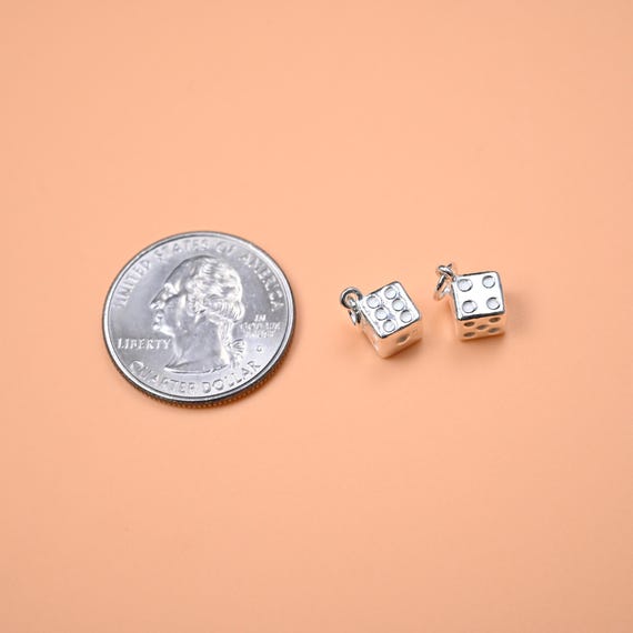Orecchini a forma di dadi in argento sterling 925, pendenti con