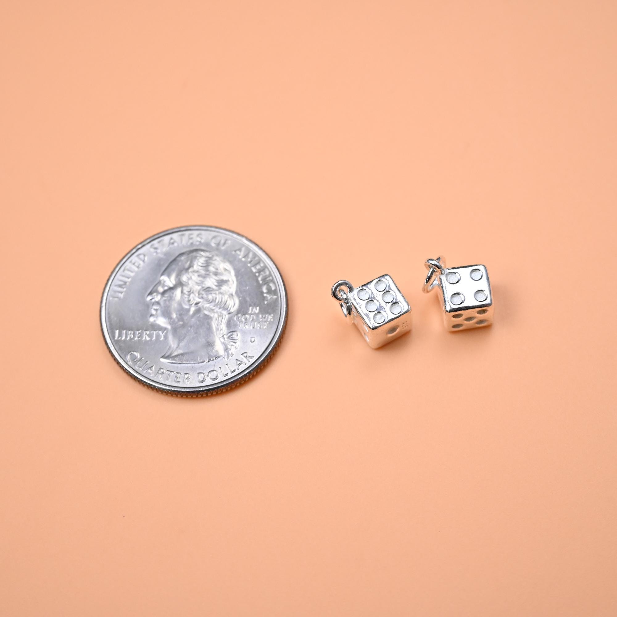 Ciondolo A Catena Dadi Argento 925 8 X 8 Mm Dadi Da Gioco - Foto 6