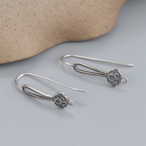 Ganchos para pendientes de plata de ley con forma de nube, ganchos para pendientes con forma de tótem tibetano.