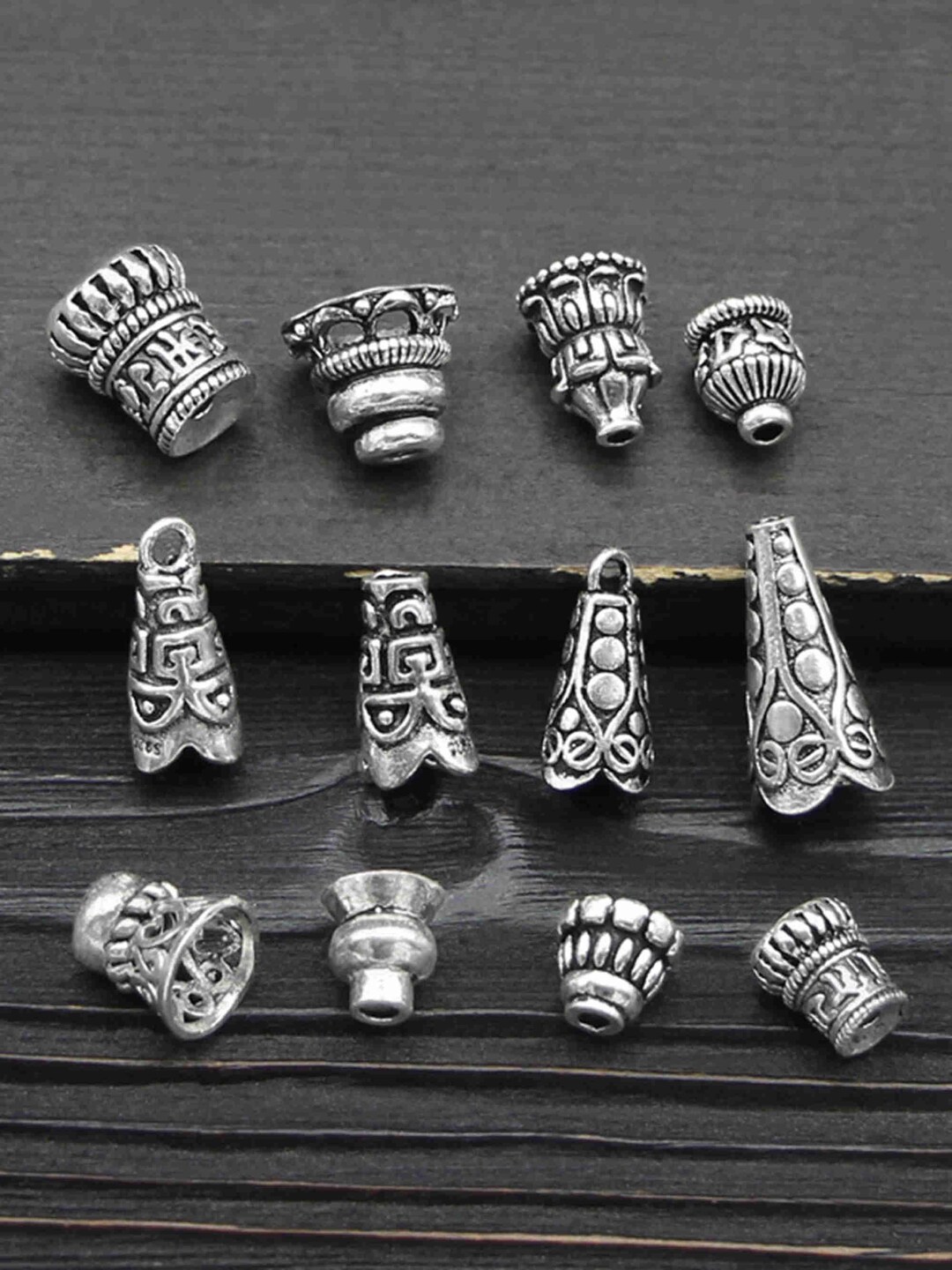 1PC Sterling Silver Bead Caps, Tower Bead Caps, S925 Silver Tower Bead