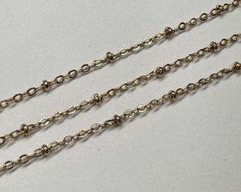 14K Gold Plated Ball Bead Chain, Bulk Jewelry Making Necklace (39")