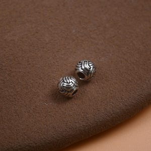 Cuentas trenzadas de plata de ley, estilo celta, 6 mm