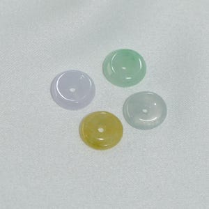 Colorful Jade Donut Beads, Green Rondelle Gemstone, 7mm Loose Stone