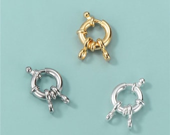 1pc Sterling Silver Spring Ring Clasp, Pearl Clasp Closure, Secure Jewelry Connector for Bracelet Necklace 10mm 12mm 14mm 16mm 18mm 20mm