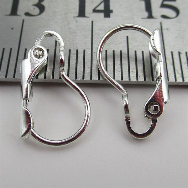 Sterling Silver Gourd Earring Plain Lever back Earring, 925 Silver Ear Wire Plain Lever Back for Earring Making, Interchangeable Leverback