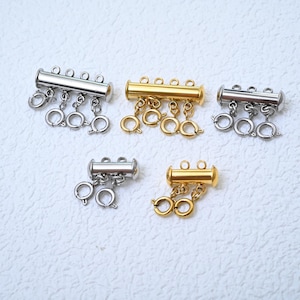 Cierre desenredante para collar chapado en oro, cierre de acero inoxidable para la fabricación de joyas (6 mm)