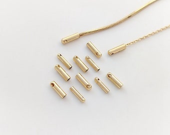 14K Vergoldete Kordelendverschluss, goldfarbenes Armband / Halskette Kordelendkappen 1,5 mm 2mm Innendurchmesser, goldfarbener Verschluss für Halskette