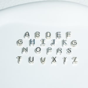 Sterling Silver Initial Beads, Alphabet Letter Pendant, DIY Jewelry Making