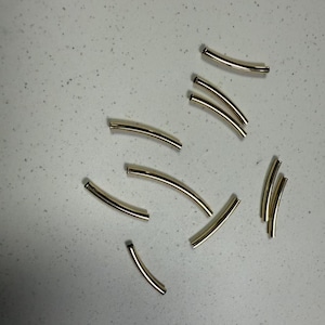 14K Gold Plated Tube Bead, Noodle Tube, Bracelet Bead, Necklace Bead, Gold Tone Tube Beads, 20mm 30mm