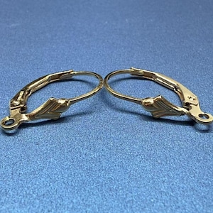 14K Gold Filled Earring Plain Lever back earring, Gold Filled Ear Wire Plain Lever Back for Earring Jewelry Making