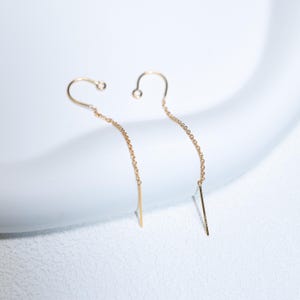 14K Gold Filled Ohrgewinde mit geschlossenem Ring, Gold Filled U-Threader, Kabelkette, Box-Kette, Ohrringkomponenten, DIY Schmuckzubehör