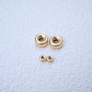 14K Gold Filled Rondelle Spacer Beads, Bracelet Necklace Donut Beads image 1