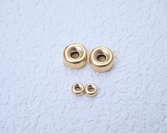 14K Gold Filled Rondelle Spacer Beads, Bracelet Necklace Donut Beads