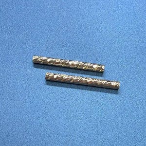 14K Gold Plated Straight Cut Tube Bead, Slim Tube Bead, Spacer Bead, Gold Tone Twist Tube Bead, Gold Tube Spacer Bead Jewelry Making