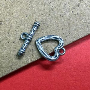 Sterling Silver Twist Toggle Clasps, S925 Silver Heart Toggle Clasp, Bracelet Clasp, Necklace Clasp, Plain Circle Clasp, Toggle Set