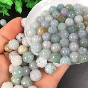 Pompoenkralen groene jade, diamantgeslepen kraal, gegolfde kraal, Thanksgiving-kraal, ronde kraal, lantaarn spacer kraal, armbandkralen 10 mm