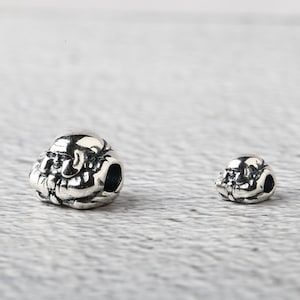 Sterling Buddha statue Beads, Buddhist Bead, Prayer Bead, Bodhisattva Bead, Meditation Bead, Spiritual Bead, Zen Bead, Compassion Bead