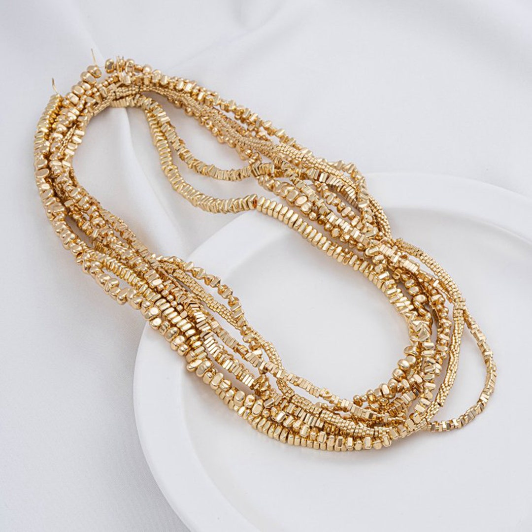 Gold Hematite & Pearl Spacer Bracelet