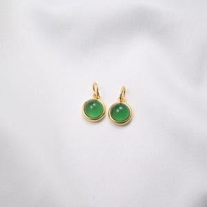 Sterling Silver Green Jade Charm, Chalcedony Pendant