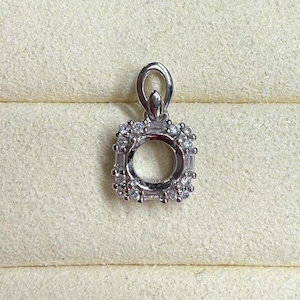 Sterling Silver Round Ring Setting, Round Ring Head, 925 Silver Ring Prong Setting With Pave, Solitaire Ring, Ring Band 5x5mm 6x6mm 8x8mm