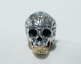 ISP67 - Spacer Spacer Skull Beads Tibetan Silver / Vintage