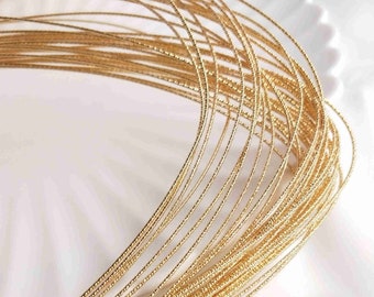 14K Gold Plated Wires, Round Twist Wires, Gold Tone Soft Wires, Soft or Half Hard Footage for Jewelry Making