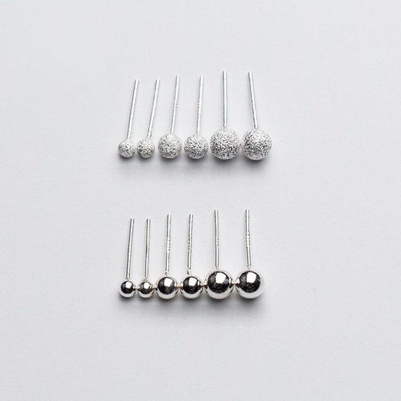 Sterling silver ball earrings 6mm deals