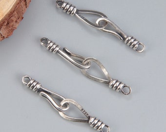 Sterling Silver Hook Clasp Connectors, 925 Silver Hook Clasps, Silver Hook Connector, Hook Clasp Connector, Bracelet Clasp, Necklace Clasp