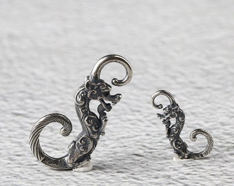 Fermoir S dragon en argent sterling, fermoirs S en argent sterling, fermoirs S en argent 925, fermoir crochet en argent sterling, connecteur pour fermoir en argent sterling, fermoir crochet en solde