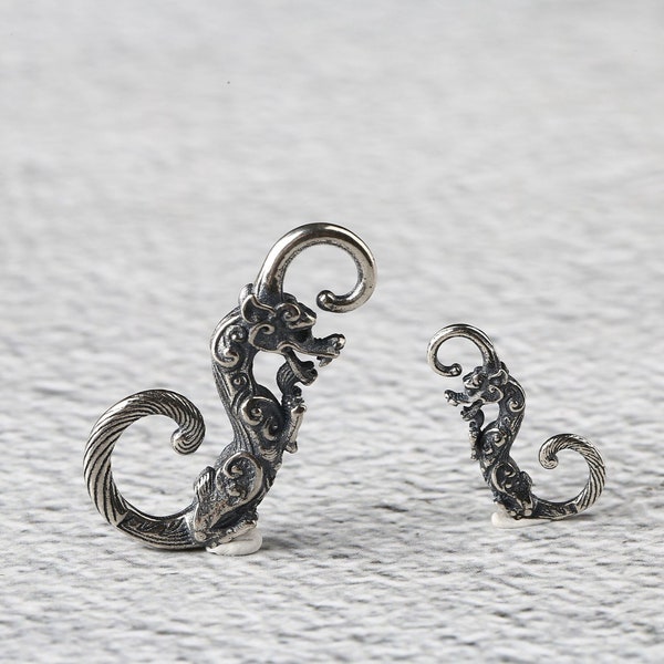 Fermoir S dragon en argent sterling, fermoirs S en argent sterling, fermoirs S en argent 925, fermoir crochet en argent sterling, connecteur pour fermoir en argent sterling, fermoir crochet en solde