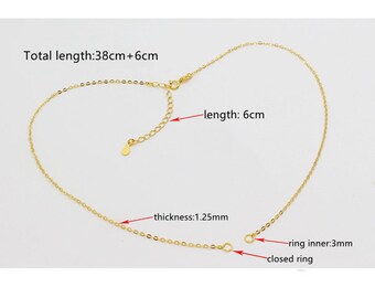 Sterlingzilveren kabelketting, 925 kettingketting met dubbele ringen