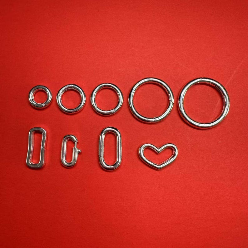 2pcs S925 Sterling Silver Round Gate Clasp,Heart Push Clasp,Oval Lobster Clasp,Rectangular Trigger Clasp,Rectangle Spring Clasp,Hinged Clasp