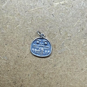 Sterling Silver Daruma Charm Pendant, Zen Meditation Bracelet,Zen Spirit Necklace,Buddhism Earring,Daruma Daishi Jewelry,Chan Buddhism Charm