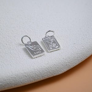 Sterling Silber Glücksbringer Wolke, Glück verheißungsvoll Rechteck Anhänger