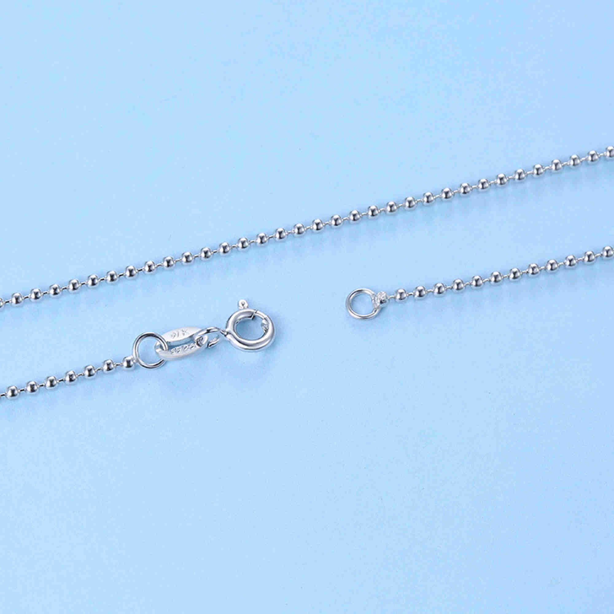 Sterling Silver Ball Bead Chain 925 Silver Necklace Chain Etsy UK