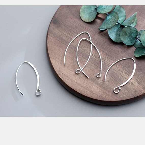 Silver Earring Hooks, S925 Silver Earring Hooks for Jewelry Making, Simple  Earring Hooks With Open Loop, Ear Wire 