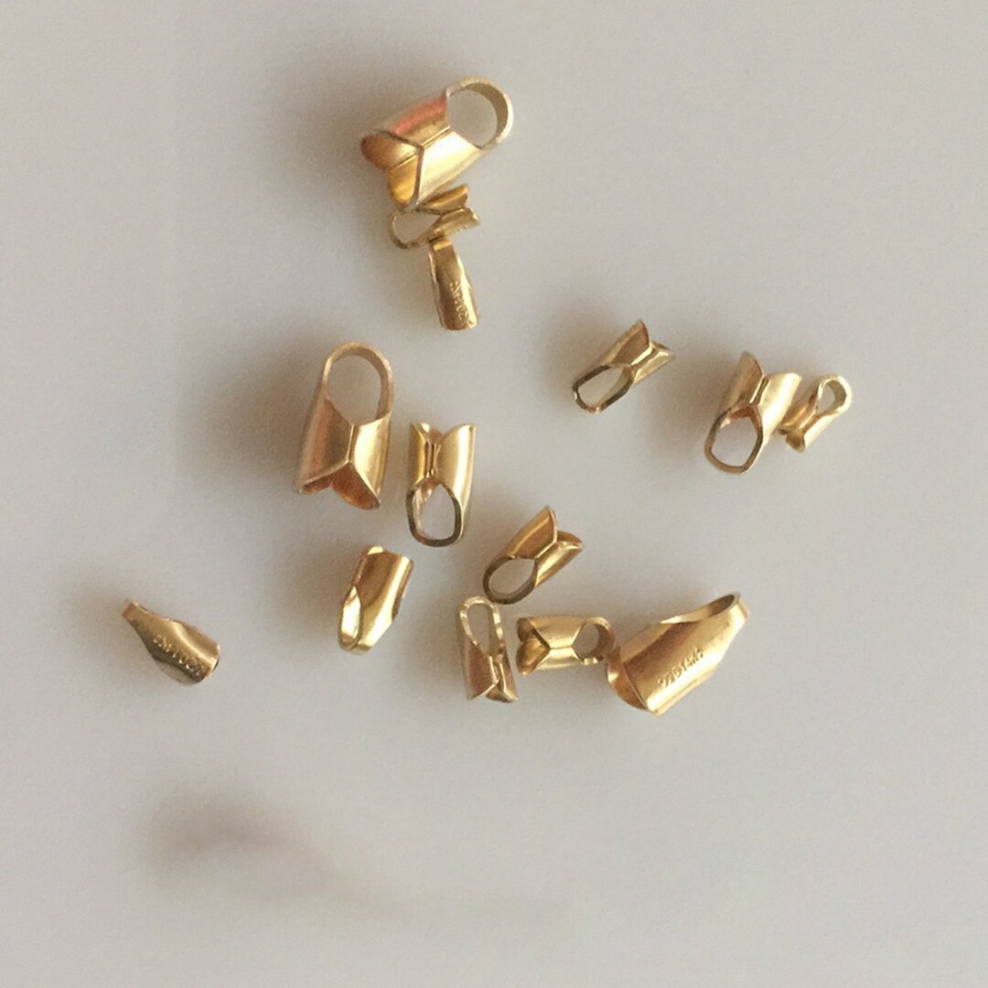 14K Gold Filled Leather Cord End Caps Gold Filled Crimp Ends Etsy