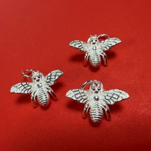 Sterling Silver Bee Charm, s925 Silver Animal Charms For Jewelry Making Supplies, Bracelet Charm, Earring Charm DIY