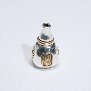 Sterling Silver Zakiram Guru Bead, Buddhist Mala Spacer