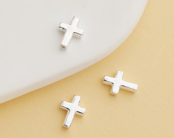 Sterlingzilveren kruiskralen, religieuze afstandhouder armband, katholieke bedel, Jesus Faith-kraal