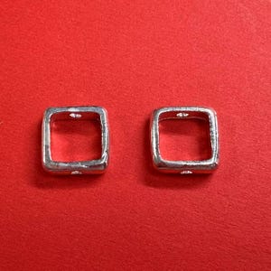 Sterling Silver Bead Frames , 925 Silver Bead Square Frames for Bracelet Bead 4mm, 5.5mm, 7.3mm