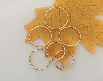 14K Gold Filled Slim Band Ringe, Gold Filled Kreis Band Ring Schmuck 10mm 15,2mm 16,1mm 16,9mm 17,3mm 17,7mm 18,1mm 19,3mm 21,8mm 25mm 30mm