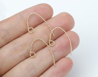 Crochets d'oreilles plaqués or 14 carats, agrafes scintillantes, éléments de boucles d'oreilles pour la création de bijoux DIY