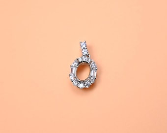 Sterling Silber Oval Halo Ring Fassung, Ringschiene, DIY Ringschiene (4 x 6 mm 5 x 7 mm 7 x 9 mm)