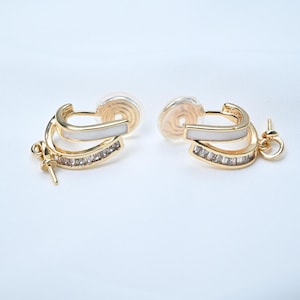 14K Gold Plated Ear Clip with Peg, Non-Pierced Earring Converter