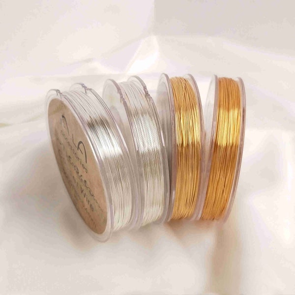 1 roll 14K Gold Plated Wires, Round Wires, Gold Tone Soft Wires, Soft or Half Hard Footage for Jewelry Making