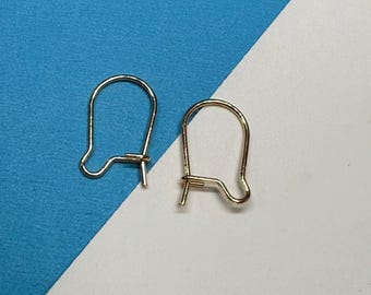 Gold Plated Stainless Steel Kidney Earring Wire, DIY Earring Findings