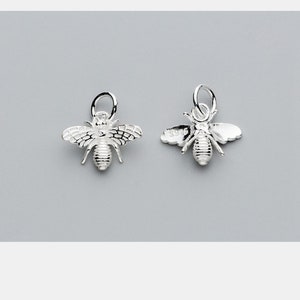 Sterling Silver Bee Charm, s925 Silver Animal Charms For Jewelry Making Supplies, Bracelet Charm, Earring Charm DIY image 4