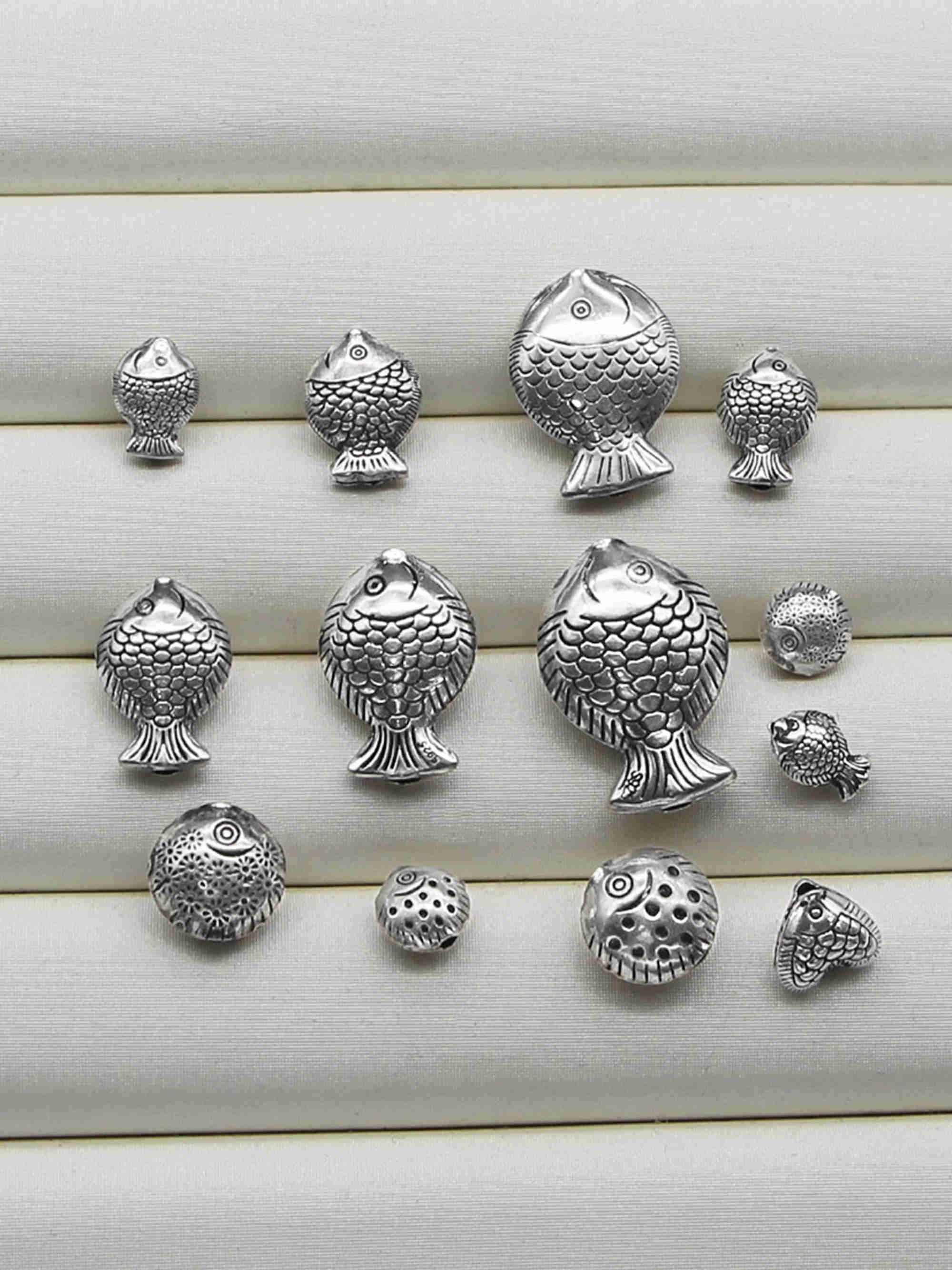 Sterling Silver Fish Beads Fish Bead Animal Bead Jewelry Etsy