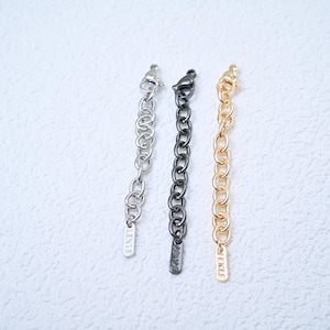 4 cadenas extensoras chapadas en oro de 14 quilates, cierre de hebilla, cadena ovalada en forma de O, 7 cm